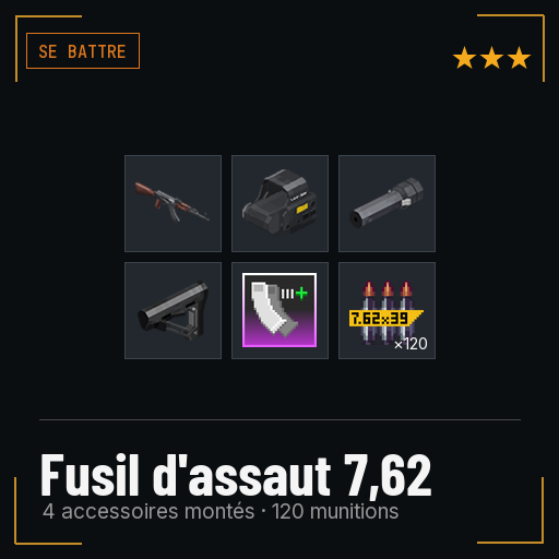 Fusil d'assaut 7,62 équipé