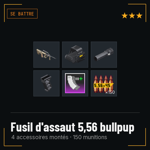 Fusil d'assaut 5,56 bullpup équipé