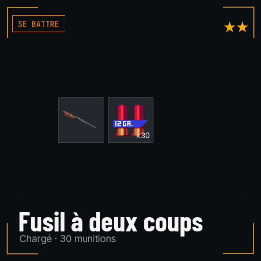 Fusil à deux coups chargé