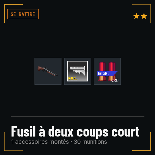 Fusil à deux coups court équipé