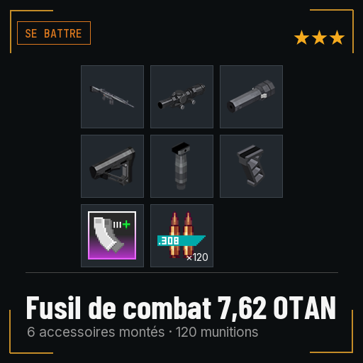 Fusil de combat 7,62 OTAN équipé