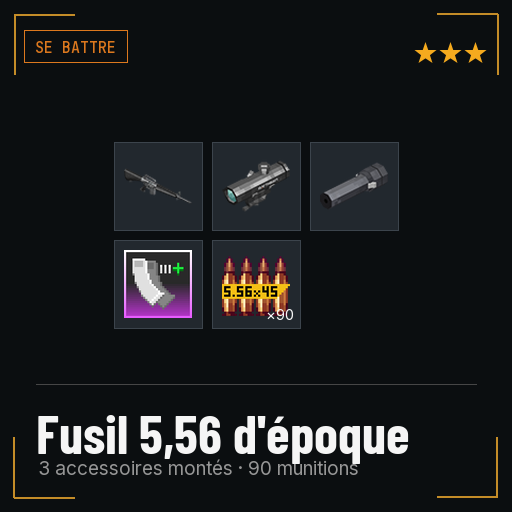 Fusil 5,56 d'époque équipé