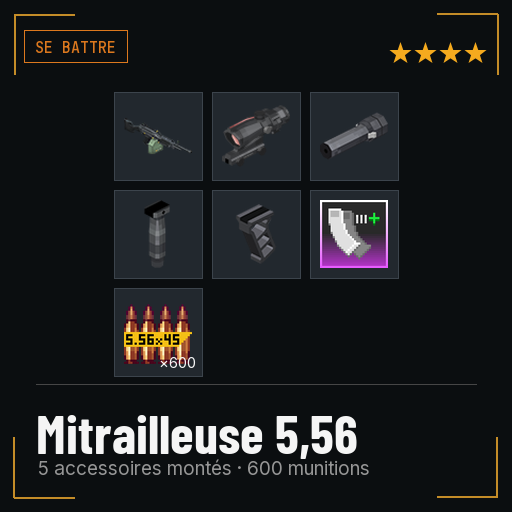 Mitrailleuse 5,56 équipée