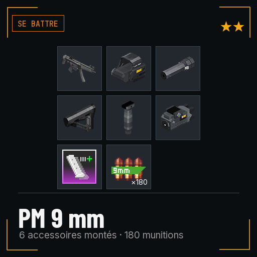 PM 9 mm équipé
