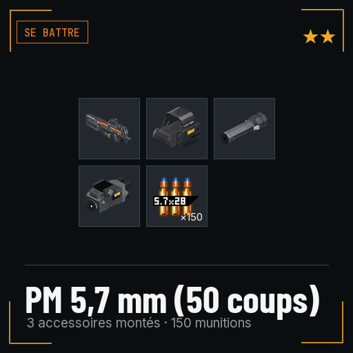 PM 5,7 mm (50 coups) équipé