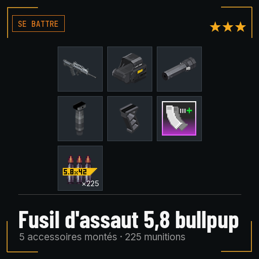 Fusil d'assaut 5,8 bullpup équipé