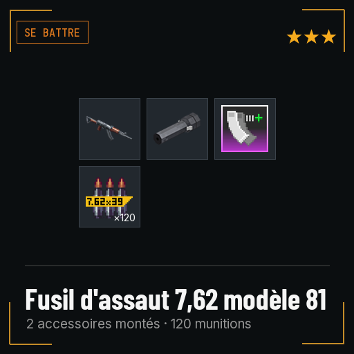 Fusil d'assaut 7,62 modèle 81 équipé