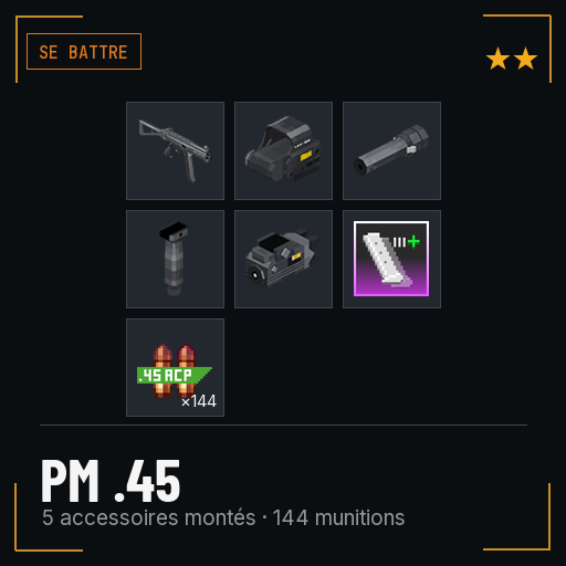 PM .45 équipé