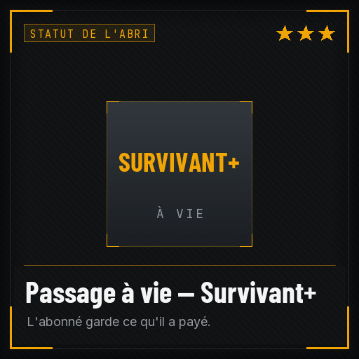 Passage à vie — Survivant+