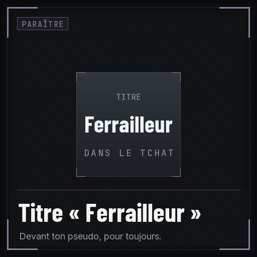Titre « Ferrailleur »